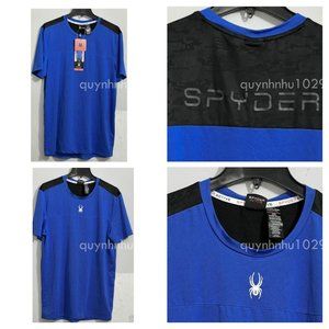 Brand new Spyder active men tee shorts sleeve BLUE